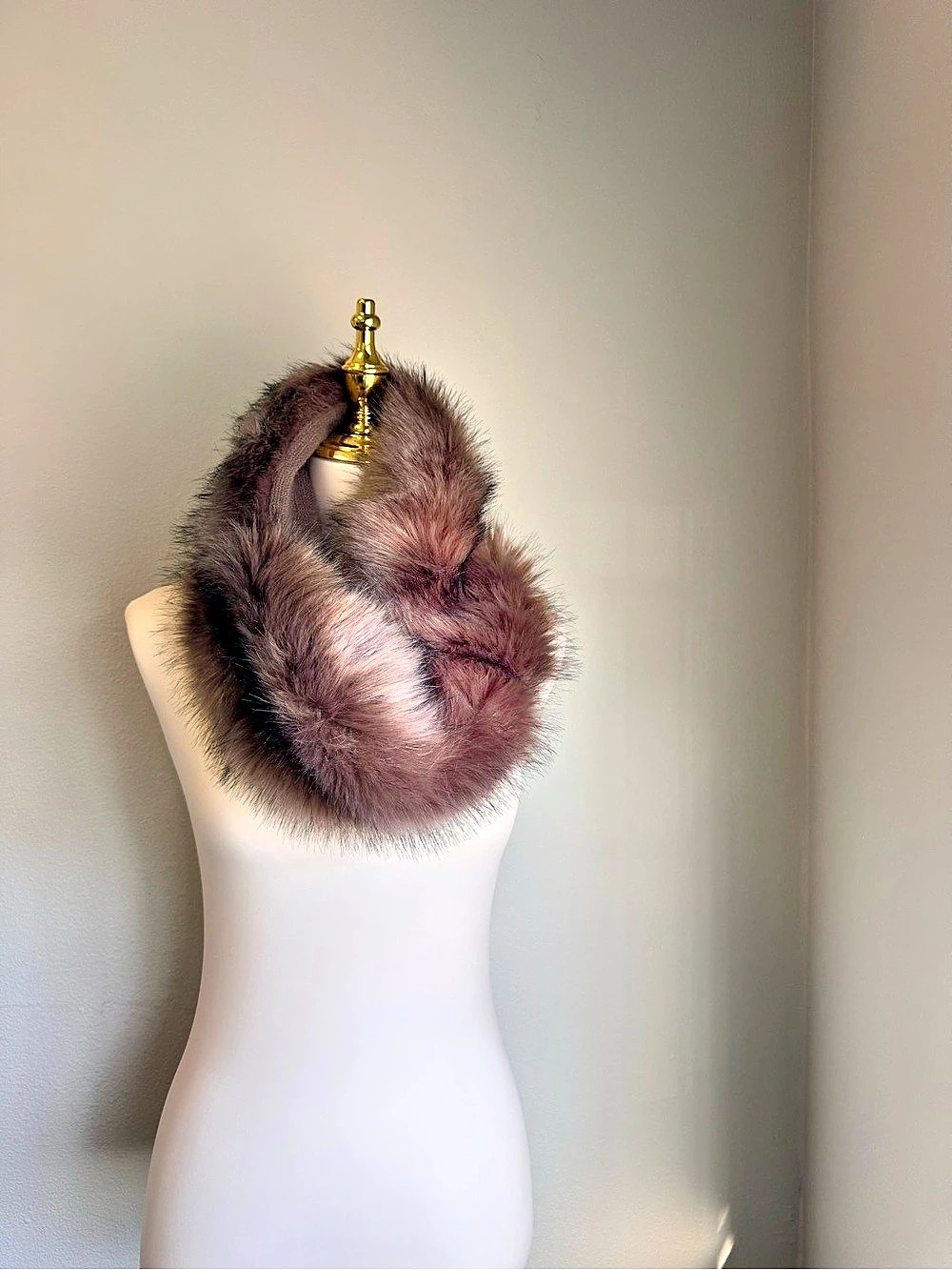 Faux Fur Brown Infinity Scarf
